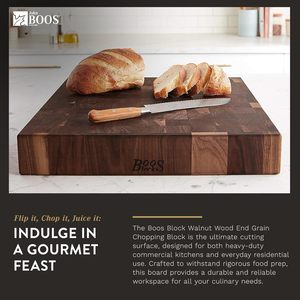 Gỗ Walnut cắt Board 18x18 -3 dày, 24-lb Reversible butcher khối với End-Grain & Finger Grips-Sản xuất tại USA - Product Image 4
