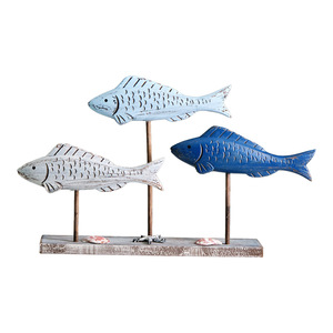 <b>Retro</b> 3D Fish Ornament Wood Coastal <b>Decor</b> Multi Piece Set Living Room Display - Product Image 3
