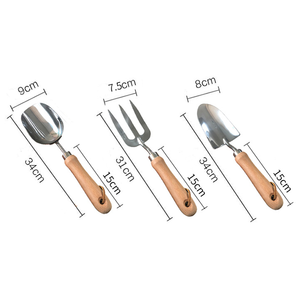 Vườn Nguồn Cung Cấp 3Pcs Xẻng Trowel Cultivator Làm Vườn Dụng Cụ Cầm Tay Thiết Lập Với Tay Cầm Bằng Gỗ - Product Image 3