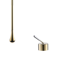 Robinet de plafond de luxe salle de bains laiton couleur or mélangeur de lavabo avec bec en forme de goutte d'eau