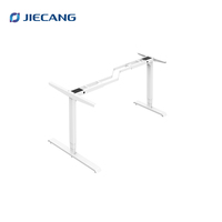 JIECANG Bureau à domicile moderne extensible à 3 pieds en forme de L Bureau à hauteur réglable en coin