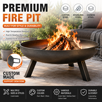 Brasero moderne en acier au carbone durable, rond, pour brûler du bois, portable pour les fêtes, la terrasse, le camping, la décoration de jardin