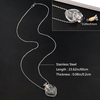 Pendentif Collier Goutte d'Eau Cœur en Agate Cristalline Ouvrable pour Huile Essentielle, Bijou Commémoratif Parfumé, Flacon Tendance en Émail