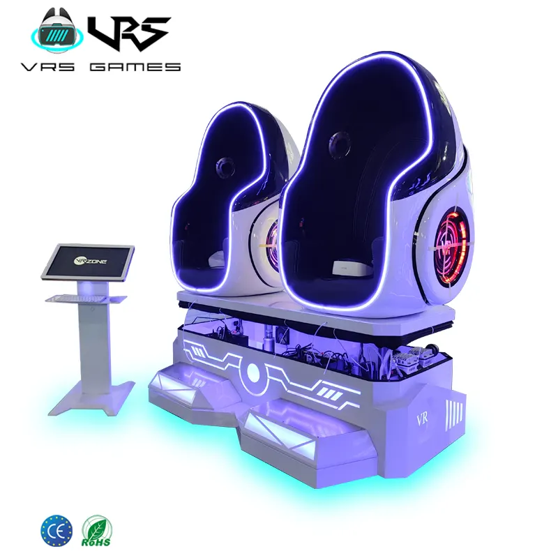 O dobro da cadeira do ovo da realidade virtual assenta o simulador do jogo dos filmes VR do jogo do cinema 9D