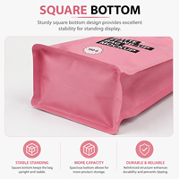 Sachet de café à fond plat imprimé sur mesure, pochette à soufflet en plastique avec valve