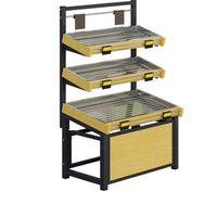 Verwijderbare metalen dubbelzijdige, heavy-duty koelvitrine voor fruit en groenten, geschikt voor gebruik in supermarkten.