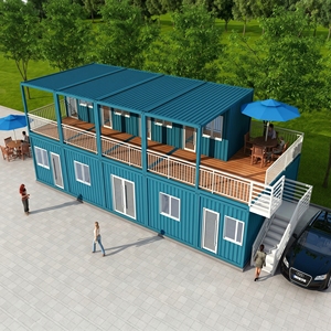 Casa Contenedor Prefabricada de Dos Pisos, Galería de Arte, Cafetería, Tienda Emergente, Complejo Comercial Modular, Ventana de Vidrio Diamante - Product Image 3