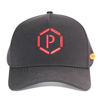 Casquette de baseball HS41 de haute qualité à 5 panneaux en polyester perforé au laser, imperméable, avec broderie de logo personnalisé et boucle simple.