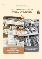 Boîte de rangement en plastique multi-usages avec poignées paniers de rangement en plastique imperméables durables et solides pour l'organisation de la maison