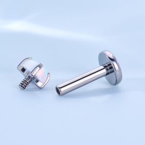 Toposh Classic Parel Oorbellen Zilver Bezel Setting <span class=keywords><strong>Labret</strong></span> Met Interne Draad Zirkoon Lichaam Sieraden Voor Kraakbeen Lip <span class=keywords><strong>Piercing</strong></span> - Product Image 4