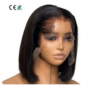 Pelucas de encaje sin pegamento con frente de encaje transparente HD en forma de <span class=keywords><strong>M</strong></span>, de nueva llegada al por mayor, densidad del 180%, cabello humano doble 13*4 - Product Image 1