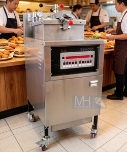 Freidora a Presión Comercial de Gas para <span class=keywords><strong>Pollo</strong></span>, Estilo Panel, de Alto Rendimiento, 25L, con Sistema de Aceite - Product Image 1