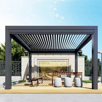 MINGYU 2026 Pergola Bioclimatique Écologique en Aluminium avec Toit à Lames Rétractables et Pliables, Imperméable, pour Terrasse Extérieure