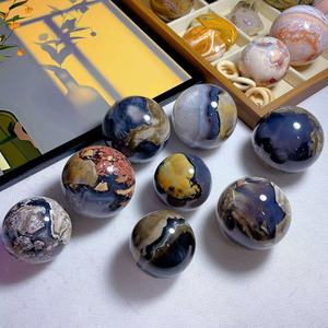 Bán buôn tinh thể tự nhiên volcan Agate bóng 5-8cm với UV phản ứng đánh bóng tinh thể thủ công mỹ nghệ Sphere Đối với trang trí nội thất - Product Image 2