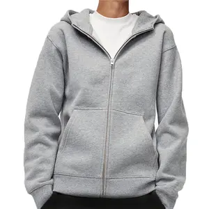 wholesale mens 100% Cotton plain full zip up hoodie custom logo oversize Pullover blank heavy weight hoodies
