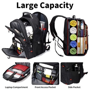 Sac à dos de voyage extra large pour ordinateur portable avec logo personnalisé, port de charge USB, imperméable, pour collège, affaires, enfants et école - Product Image 3