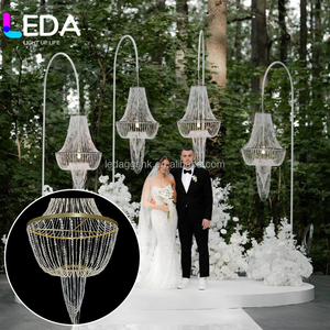 LEDA Wedding Prop Gold Silver Chandelier Wedding Ceiling Lamp Party Wedding <b>Hall</b> Decoration Pendent Lamp <b>Light</b> - Product Image 1