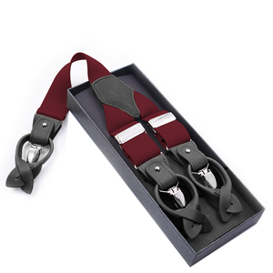 Fashion Classic Luxury Adjustable 3.5cm Men and <strong>Women</strong> New Black Leather Dual Clips <strong>Suspender</strong> <strong>Belt</strong> for Daily Wear - Product Image 3