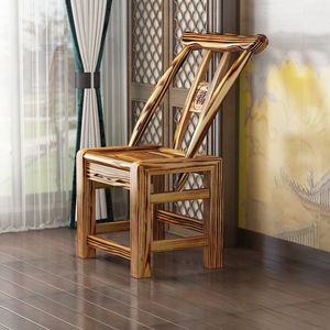 Chaise de salle à manger en bois de pin massif, style rustique à l'ancienne, pour personnes âgées - Product Image 3