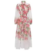 Robe élégante en mousseline de soie à col en V pour femme, coupe ajustée, manches longues, design printemps-automne, occasion spéciale