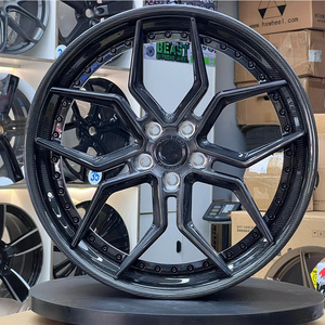 Rines de Aleación de Fibra de Carbono Forjada de 2 Piezas, Personalizados, 5x130, 5x114.3, 5x112, de 17-26 Pulgadas, con Acabado Cepillado, para Autos de Lujo como Tesla y Porsche - Product Image 2
