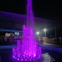 Fontaine musicale extérieure Water Faery FS-07, petite fontaine de jardin activée par la musique avec lumières LED colorées pour patio