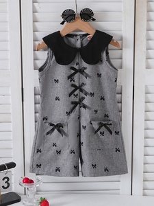 Nuova <span class=keywords><strong>Tuta</strong></span> Estiva Primaverile per Bambine Stile Scolastico con Stampa a Fiocco, Abbigliamento per Ragazze 2-7 Anni - Product Image 1