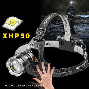 Super Powerful Zoom Head Torch With Sensor Induction Waterproof Led <strong>Headlamp</strong> 18650 <strong>Battery</strong> Rechargeable for Camping Fishing - Product Image 2