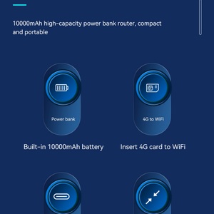 10000mAh PW100 4G LTE เราเตอร์ไร้สาย WiFi ไร้สายแบบพกพาฮอตสปอต USB แบบพกพา - Product Image 3