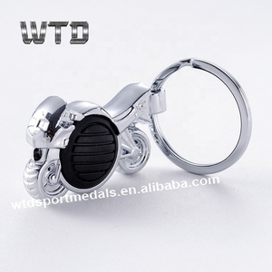 Hot selling Motorcycle shape metal and leather keychain custom car logo leather keychain - Product Image 5
