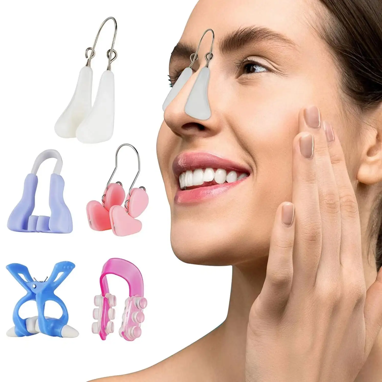 Clipe de nariz macio para mulheres e meninas, modelador de nariz, segurança eficaz, sem dor, ferramentas de massagem de emagrecimento, 812-1802