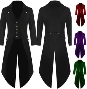 Người Đàn Ông Của Thời Trung Cổ Tailcoat Áo Khoác Cổ Điển Gothic Steampunk Victoria Áo Khoác Cho Người Đàn Ông