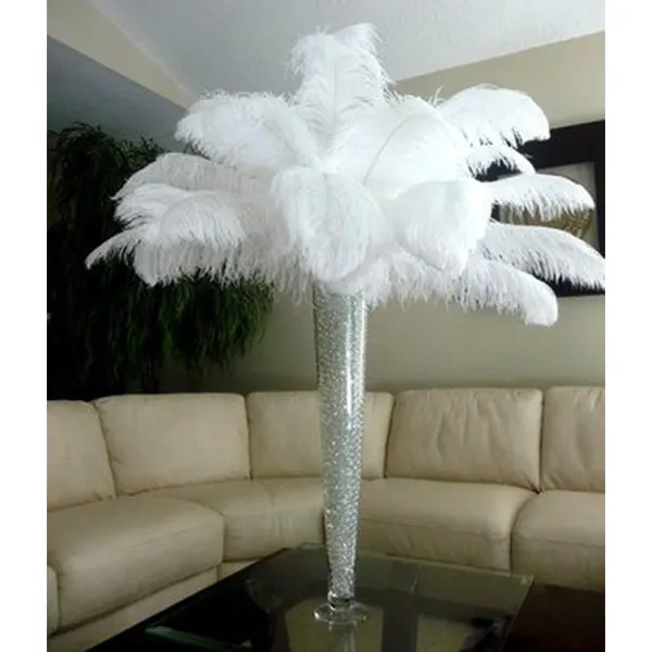 Decoração artesanal de 60-65 cm, penas grandes de avestruz brancas em massa, plumas pretas, penas naturais de avestruz para festas, carnaval e casamentos, artesanato