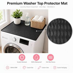 60x60cm Heavy-Duty Silicone Washer Dryer Top Protector Mat Anti-Slip Waterproof <b>Scratch</b>-Resistant Laundry Room Storage <b>Pad</b> - Product Image 1