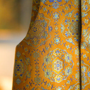 Gilet doré en soie de mûrier brocart Song, style chinois traditionnel rétro, col rond, motif fleur Bao Xiang, polyvalent, pour femme 5138 - Product Image 3
