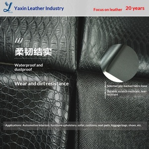 Vente directe usine – Cuir PVC 0,7 mm <span class=keywords><strong>noir</strong></span> à motifs serpent/<span class=keywords><strong>crocodile</strong></span>/ondulés/croisés, résistant à l'abrasion, pour canapés et sacs, modèle YX983 YAXIN - Product Image 2