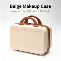 Mini trousse à cosmétiques Macaron ABS, boîte de rangement pour maquillage avec fermeture éclair et sangle élastique, mini valise rigide portable pour femmes OEM