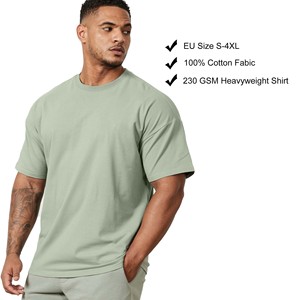 230 GSM EU Kích thước <span class=keywords><strong>s</strong></span>-4xl biểu tượng tùy chỉnh Heavyweight người đàn ông camisetas deportivas 100% cotton quá khổ phòng tập thể dục t Áo <span class=keywords><strong>s</strong></span>ơ mi - Product Image 3