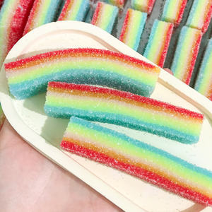 Jouet Squishy Taba en plastique ultra-doux, imitation bonbons moelleux, à presser, avec sable acide et bandes longues arc-en-ciel, anti-stress - Product Image 5