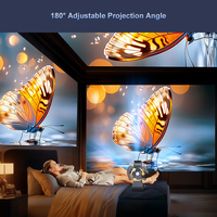 Proyector Portátil D2, Resolución Nativa 1080P, Compatible con Decodificación 4K, 180 °   Soporte Giratorio para Proyección en Techo