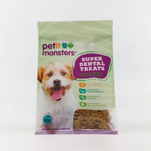 Nourriture pour chien personnalisée Composite d'aliments pour chat avec fermeture éclair Grande taille Gousset latéral Fond plat Sacs d'emballage d'aliments pour chat chien