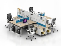 Station de travail de bureau modulaire moderne 4 6 8 10 places Bureau du personnel Postes de travail en cubique Mobilier de bureau Bureau de poste de travail