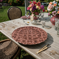 Assiette en plastique réutilisable décorative créative pour restaurant, mariage et fête, à motifs d'usine pour desserts, salade, snack, décoration