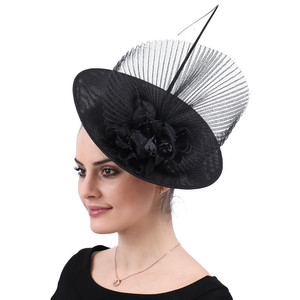 أنيقة قبعة سيدات الزفاف الشعر الشالات القبعات النساء السود الكنيسة القبعات الشاي الوقت حزب سيناماي <span class=keywords><strong>fascinator</strong></span> ل فام - Product Image 1