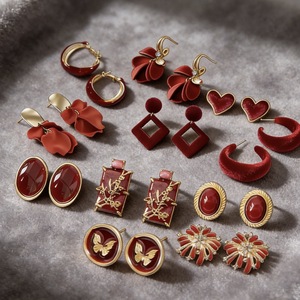 Boucles d'oreilles pour femmes, sans perçage, à clip creux en forme de <span class=keywords><strong>poisson</strong></span> <span class=keywords><strong>rouge</strong></span>, plaquées or, nouveau style chinois, style national, longues, luxe léger, haut de gamme - Product Image 5