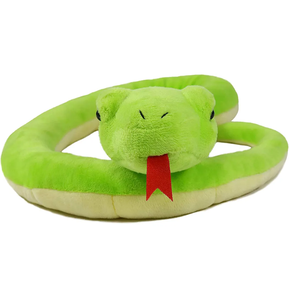 Cobra de pelúcia macia realista, brinquedo de pelúcia verde, animal de pelúcia, feita à reunião de halloween, adereços de decoração, brinquedo de cobra, 2535