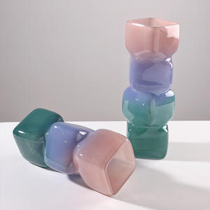 Jarrón Geométrico Cuadrado que Cambia Gradualmente de Color, Decoración de Mesa, Jarrón Hidropónico - Product Image 2