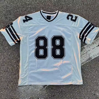 Kaos Jersey Olahraga Mesh Sablon Oversize 100% Katun Custom untuk Pria, Bernapas, Cocok untuk Sepak Bola dan Baseball