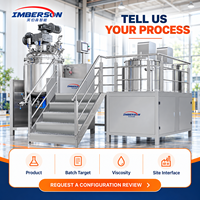 Système d'homogénéisation sous vide industriel IME-B 1000-5000L avec plateforme de recirculation et mélangeur émulsifiant pour usine cosmétique