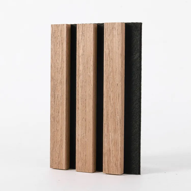 Natural Walnut Acoustic Slat Wood Wall Wall Sound Proof Acoustic Foam Panels Acoustic Celling Board